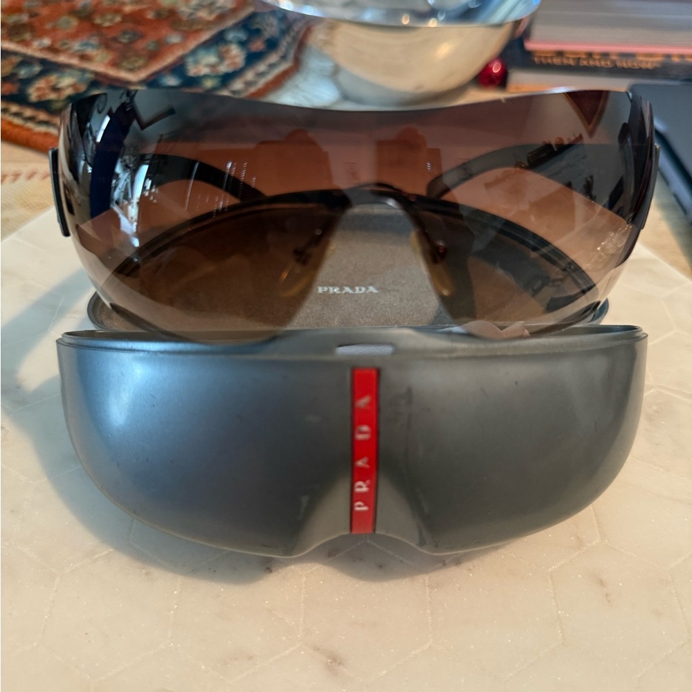 Prada grey frame with Brown lens Sunglasses with Gray Case